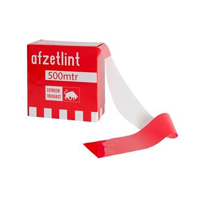 Afzetband rood/wit 75mm rol á 500 meter in doos