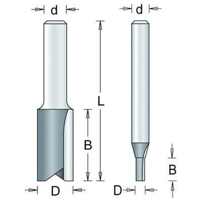 Groeffrees 5x11mm met 2 snijkanten HM no.42-8