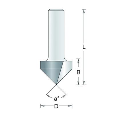 V-groeffrees 60 graden 12,7mm breed HM no.67-8