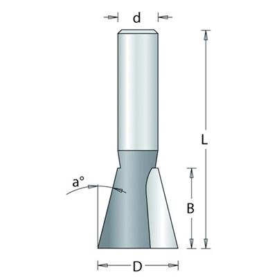 Zwaluwstaartfrees 14 graden 12,7mm breed HM no.70-8