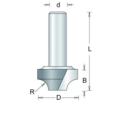 Afrondlfrees 9.5mm  radius 3,2mm HM no.100-8