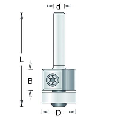 Kantenfrees met 2 wisselmessen 19mm recht HM no.204-8