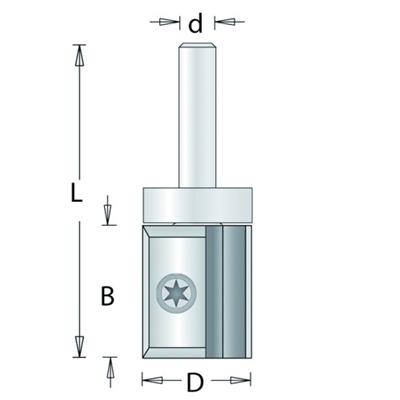 Kopieerfrees met wisselmessen 19mm x 12mm HM no.208-8