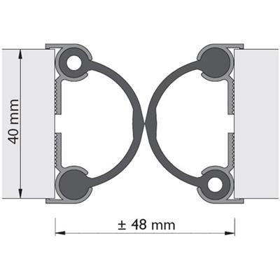 D.N.P. deurprofiel 224cm lang2x kader en 1x PVC flap