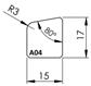 Meranti 17x15x4000 mm glaslat gegrond A4